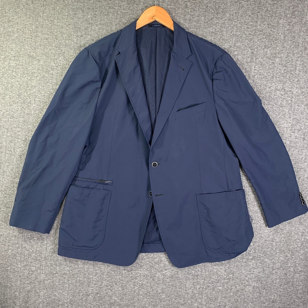 Loro Piana Lightframe Blazer Jacket Men 46R Blue Performance Joseph Abboud *Flaw